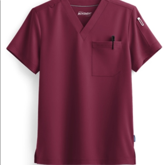 Maroon Scrub Top Movement - Picture 2 of 4